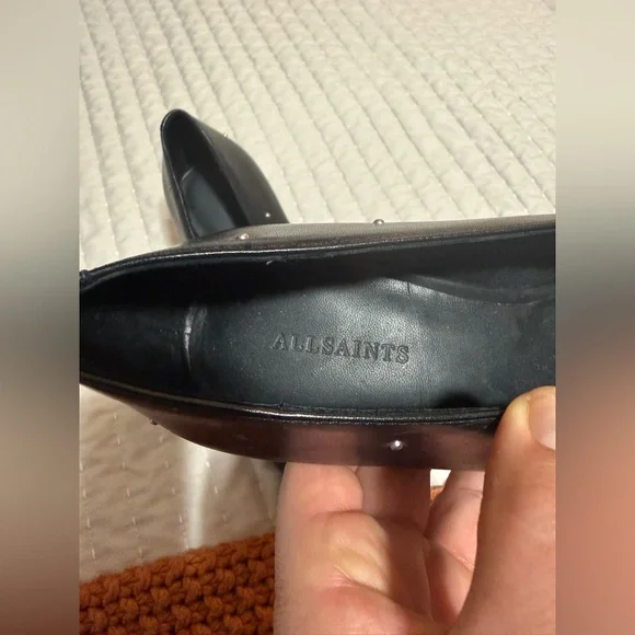 All Saints Black Studded Heels - Picture 3 of 5